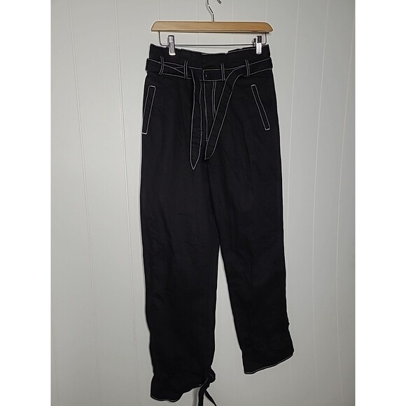 Lovers + Friends Pants Medium Black High Rise Tie Waist Midvale Revolve *FLAW - Picture 3 of 12